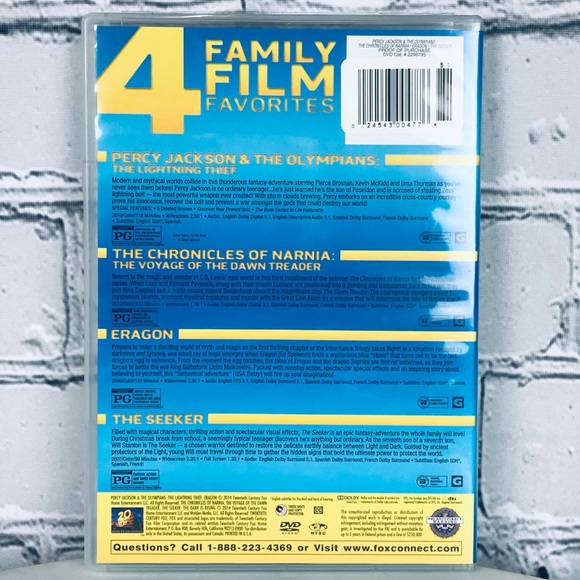 4 Family Film Favorites, Percy Jackson The Olympians, Narnia, Eragon, The Seeker - Picture 3 of 6